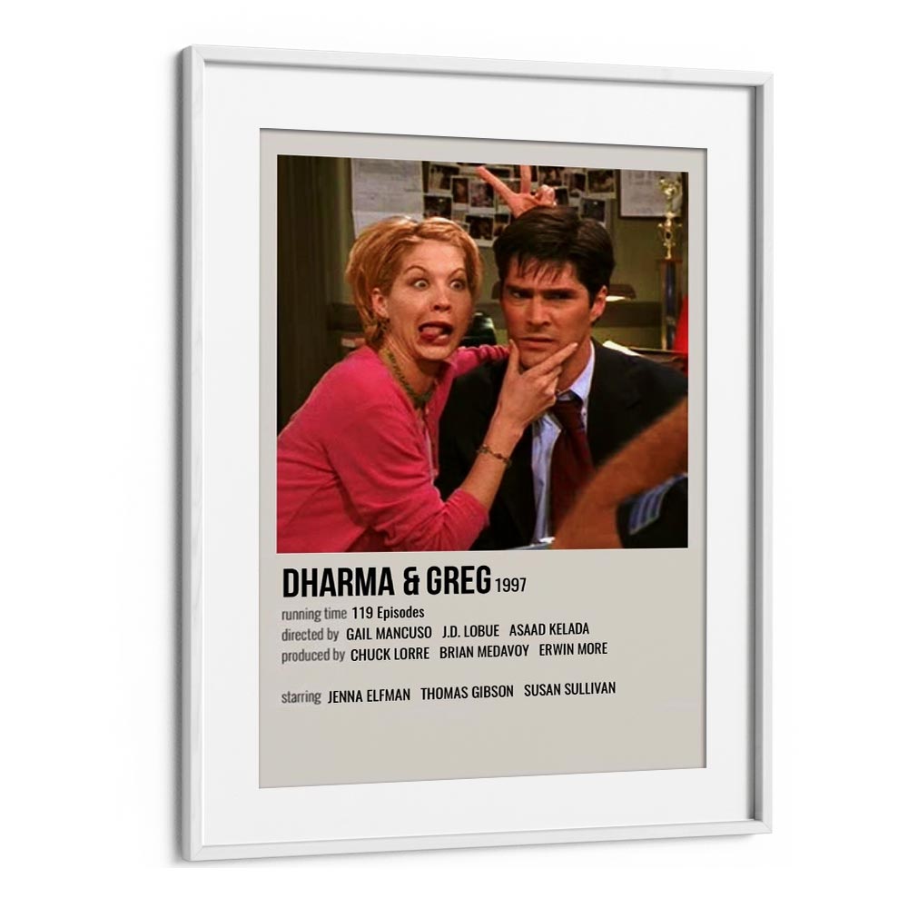 Dharma Greg 1997 Movie Posters in White Frame With Mount