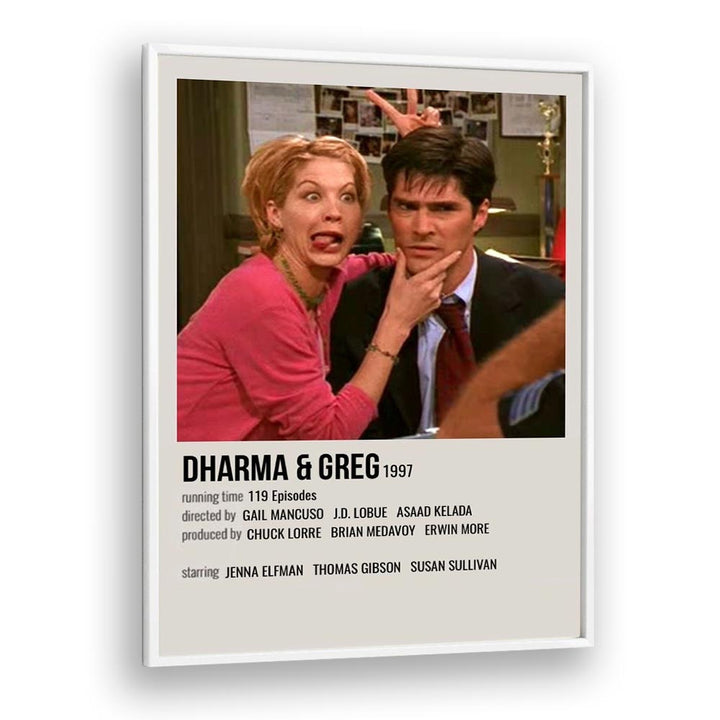 Dharma Greg 1997 Movie Posters in White Plain Frame