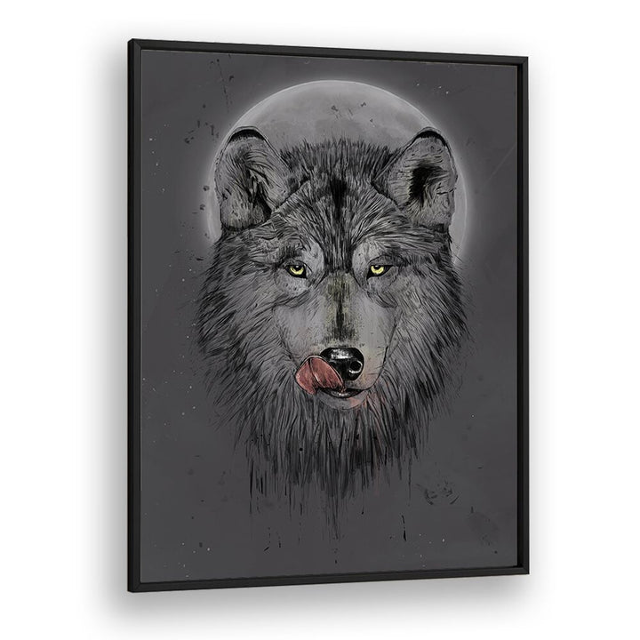 Dinner Time Dark By Balazs Solti Wildlife Art Prints in Black Plain Frame