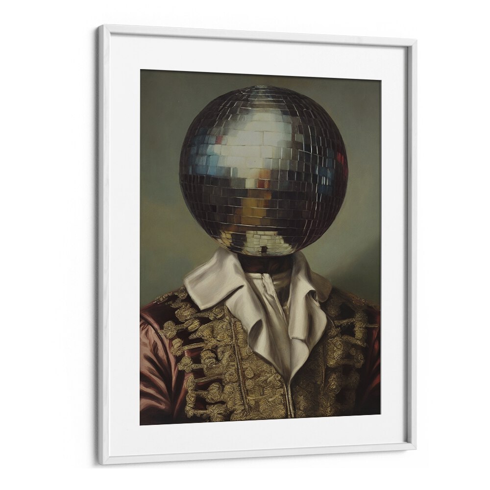 Disco Head King by the Art Concept Altered Art Prints in White Frame With Mount