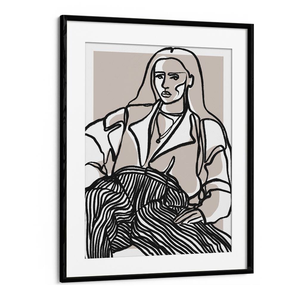 Do You Remember by Treechild Women Illustration Paintings in Black Frame With Mount