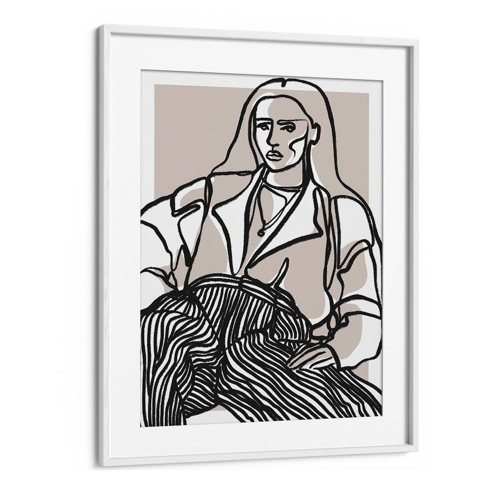 Do You Remember by Treechild Women Illustration Paintings in White Frame With Mount