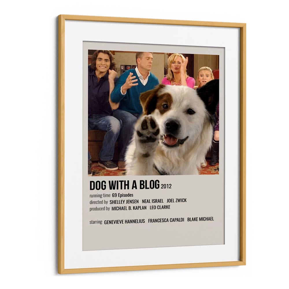 Dog With A Blog 2012 Movie Posters in Oak Wood Frame With Mount