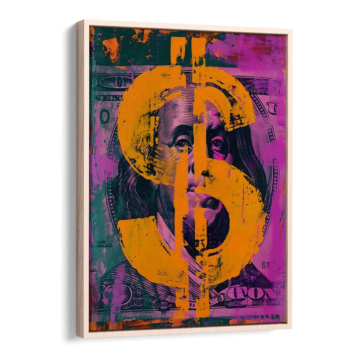 Dollar Pop Art Movie Posters in Oak Wood Floater Frame