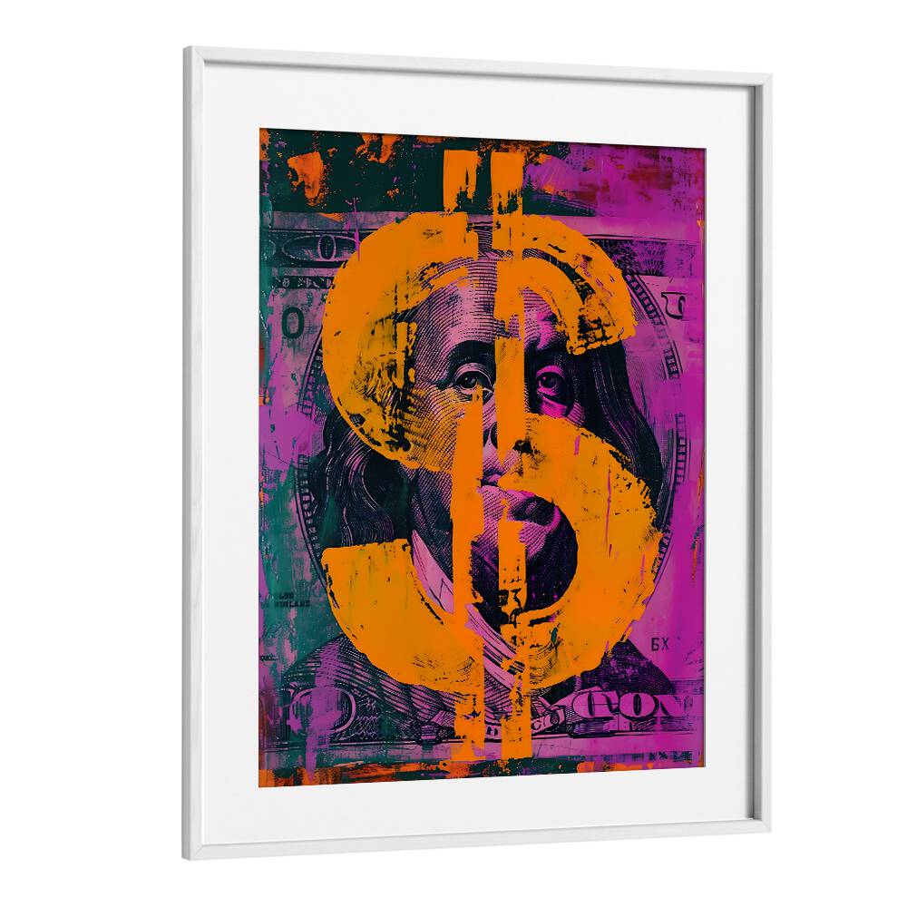 Dollar Pop Art Movie Posters in White Frame With Mount