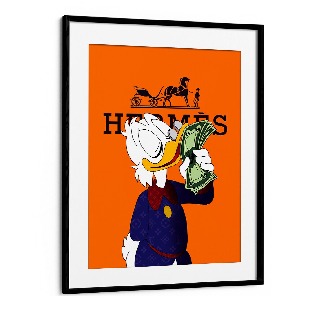 Donald X Hermes Comic Wall Art Comic Posters in Black Frame With Mount