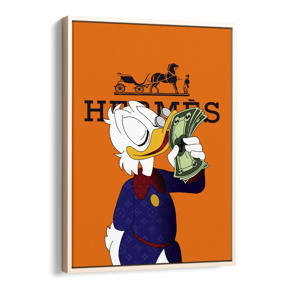 Donald X Hermes Comic Wall Art Comic Posters in Oak Wood Floater Frame