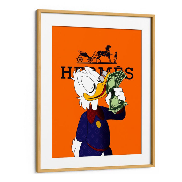 Donald X Hermes Comic Wall Art Comic Posters in Oak Wood Frame With Mount