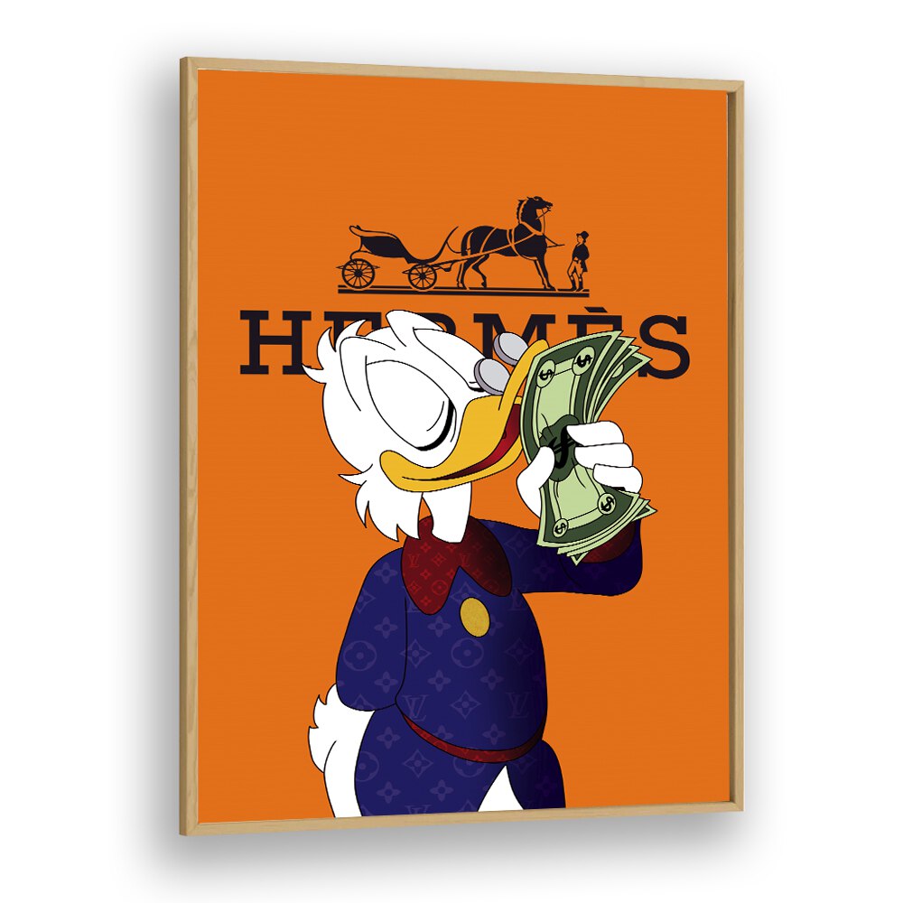 Donald X Hermes Comic Wall Art Comic Posters in Oak Wood Plain Frame