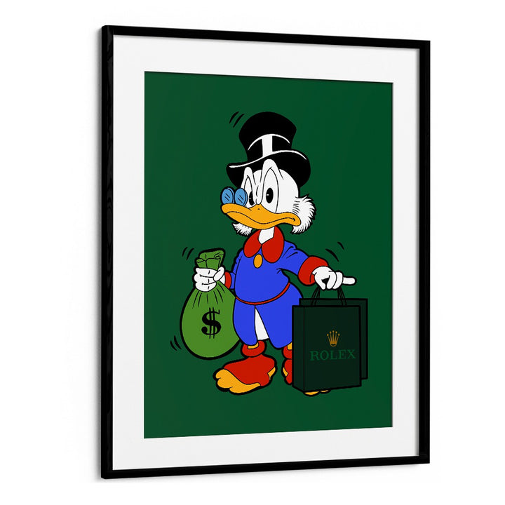 Donald X Rolex Comic Wall Art Comic Posters in Black Frame With Mount