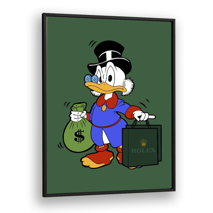 Donald X Rolex Comic Wall Art Comic Posters in Black Plain Frame