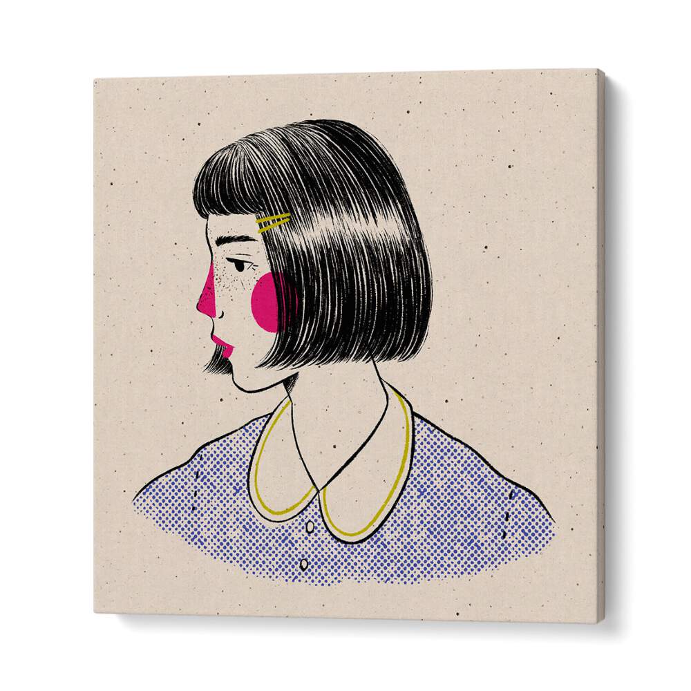 Doodle Portrait By Julia Leister Women Illustration Paintings in Gallery Wrap