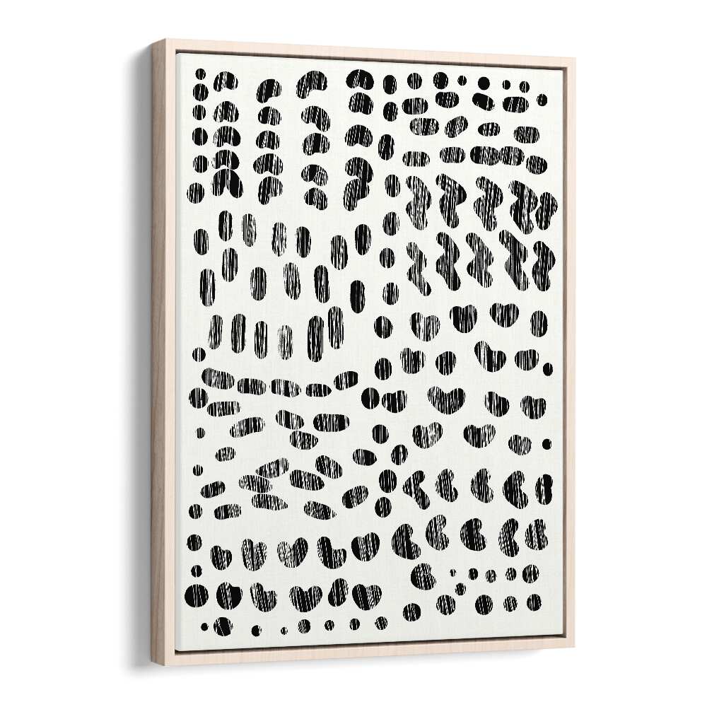 Dots And Strokes By Dan Hobday Abstract Art Abstract Paintings in Oak Wood Floater Frame