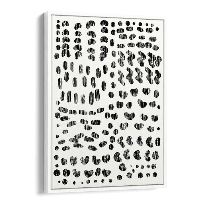 Dots And Strokes By Dan Hobday Abstract Art Abstract Paintings in White Floater Frame