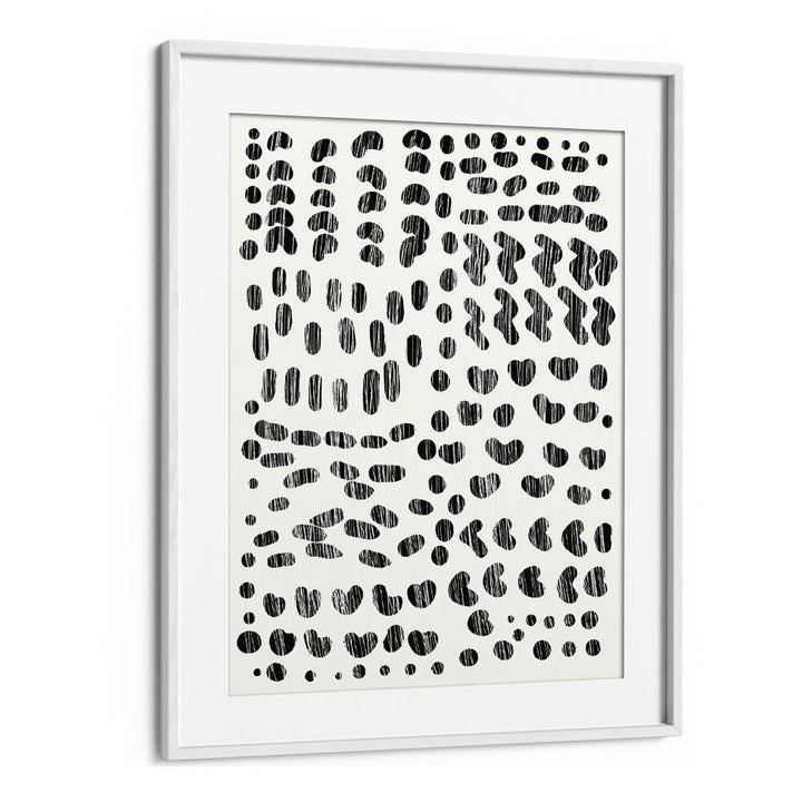 Dots And Strokes By Dan Hobday Abstract Art Abstract Paintings in White Frame With Mount