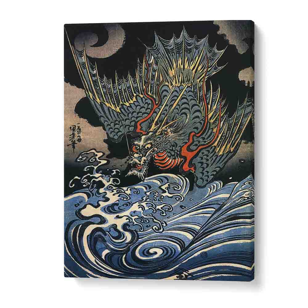 Dragon Flying Above Turbulent Waves 1831 By Utagawa Kuniyoshi Japanese Paintings in Gallery Wrap