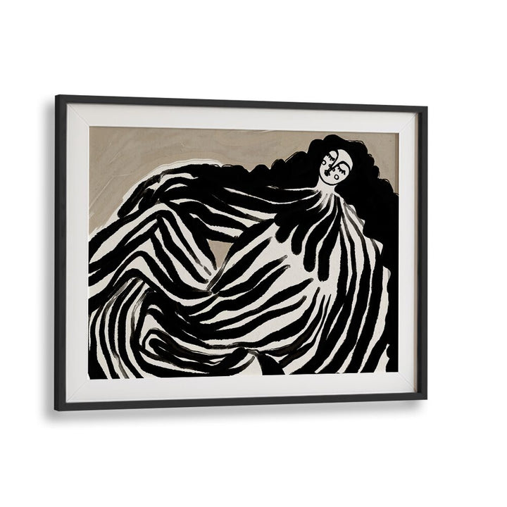 Dream Girl By Treechild Women Illustration Art Prints in Black Frame With Mount