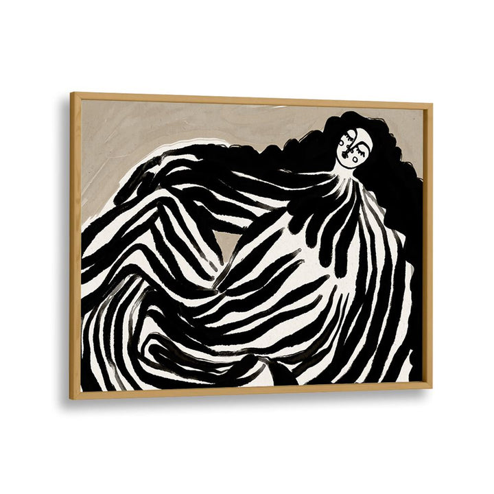 Dream Girl By Treechild Women Illustration Art Prints in Oak Wood Plain Frame