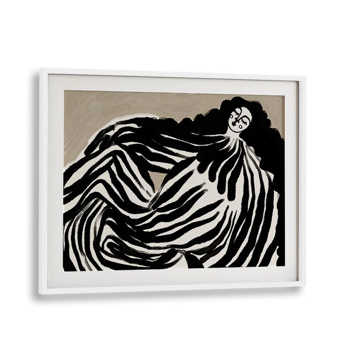 Dream Girl By Treechild Women Illustration Art Prints in White Frame With Mount