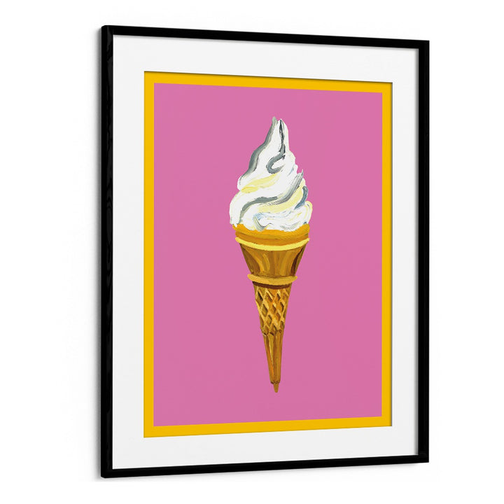 Dream On Raspberry Cafe Art Prints Cafe Posters in Black Frame With Mount