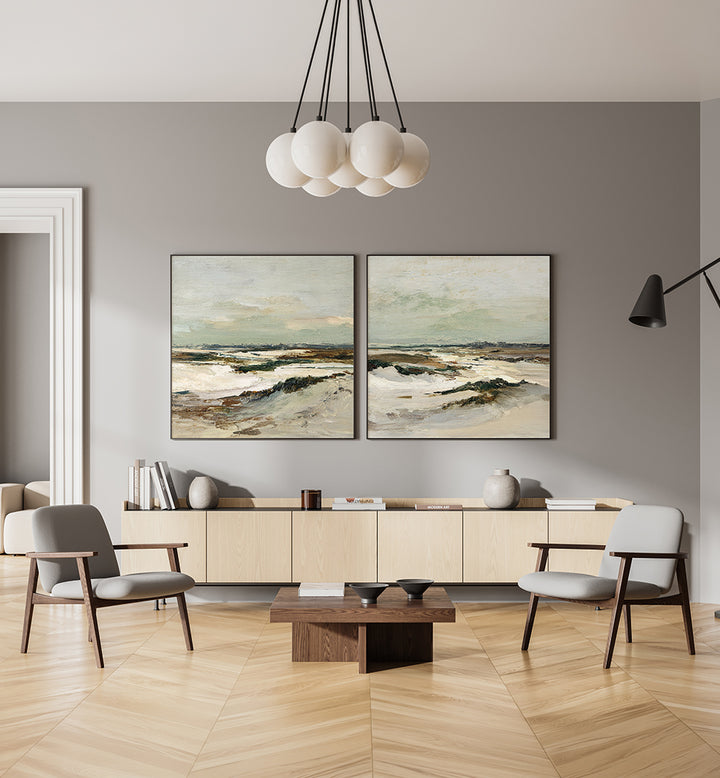 DRIFTWOOD HORIZONS , SET OF 2 PAINTINGS