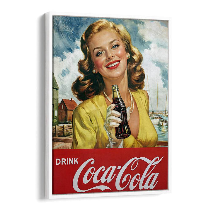 Drink Coke Bar Posters Cafe Art Prints in White Floater Frame