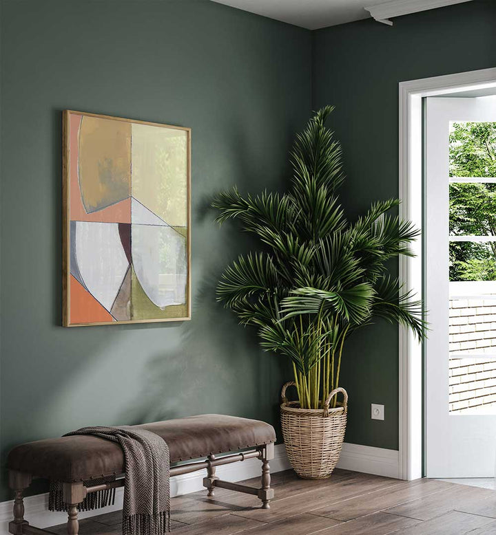 DUSTY PINK YELLOW ABSTRACT I , ABSTRACT PAINTINGS