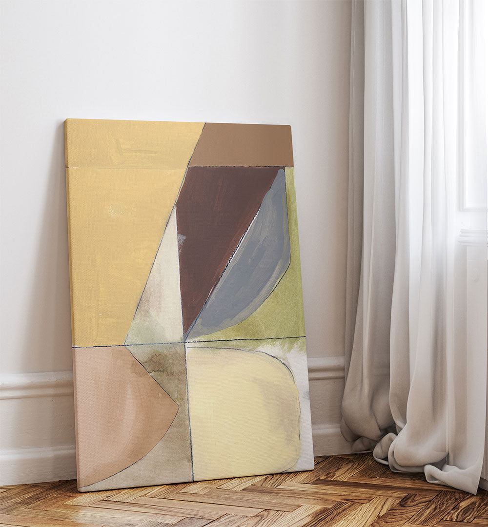 DUSTY PINK YELLOW ABSTRACT II , ABSTRACT PAINTINGS