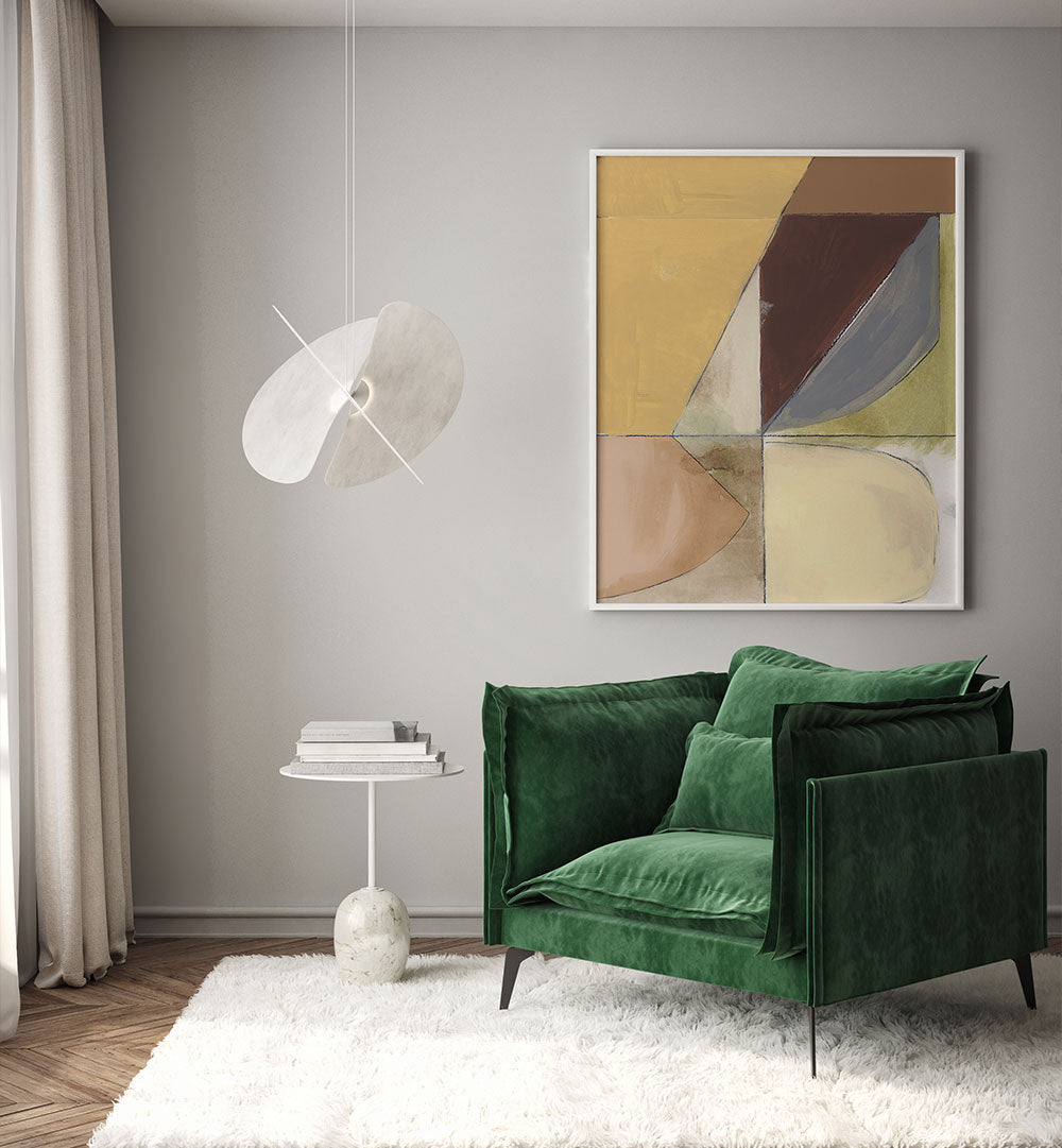 DUSTY PINK YELLOW ABSTRACT II , ABSTRACT PAINTINGS