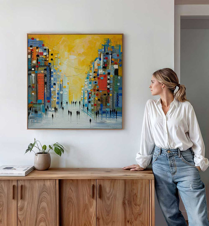 EARLY SUNSET , MODERN IMPRESSIONISM PAINTINGS