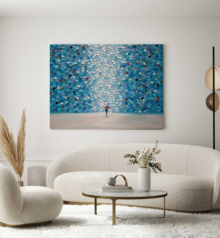 EAST SIDE STORY ON A RAINY DAY , MODERN IMPRESSIONISM PAINTINGS