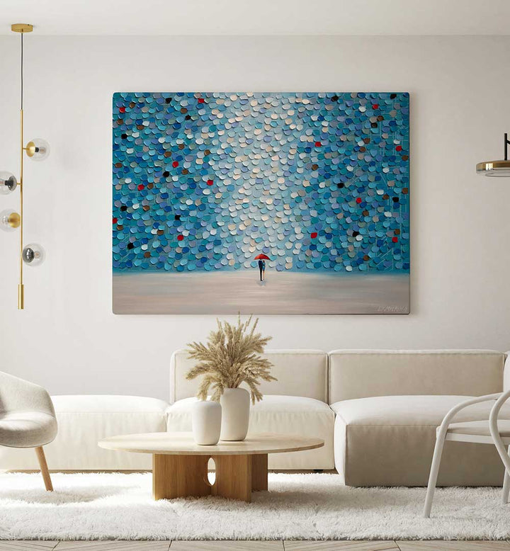 EAST SIDE STORY ON A RAINY DAY , MODERN IMPRESSIONISM PAINTINGS