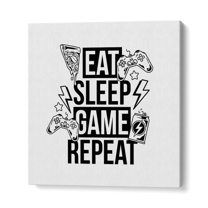 Eat Sleep Game Repeat II Gaming Art Artwork in Gallery Wrap