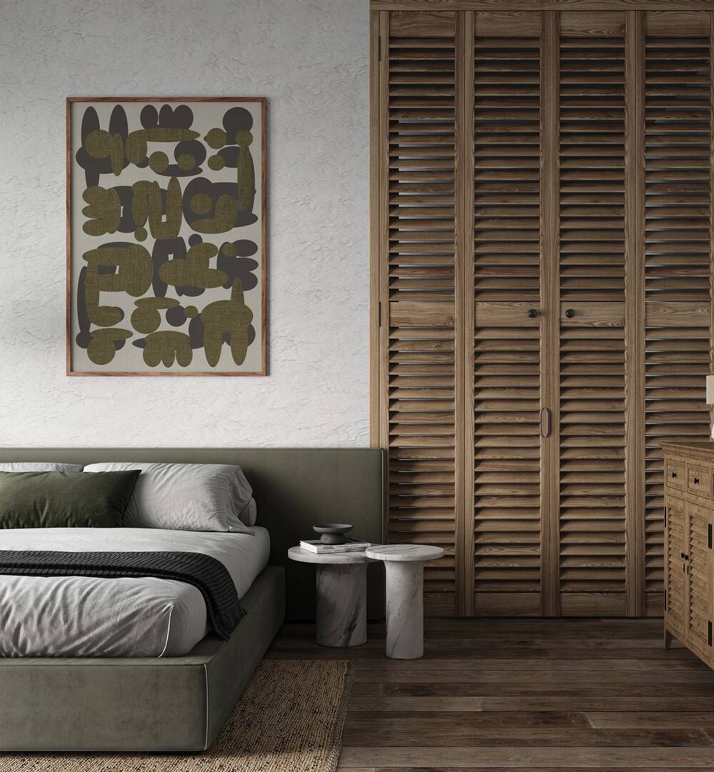 Elevate your space with EBONY SHAPES II, ABSTRACT PAINTINGS, showcasing modern elegance and sophistication.