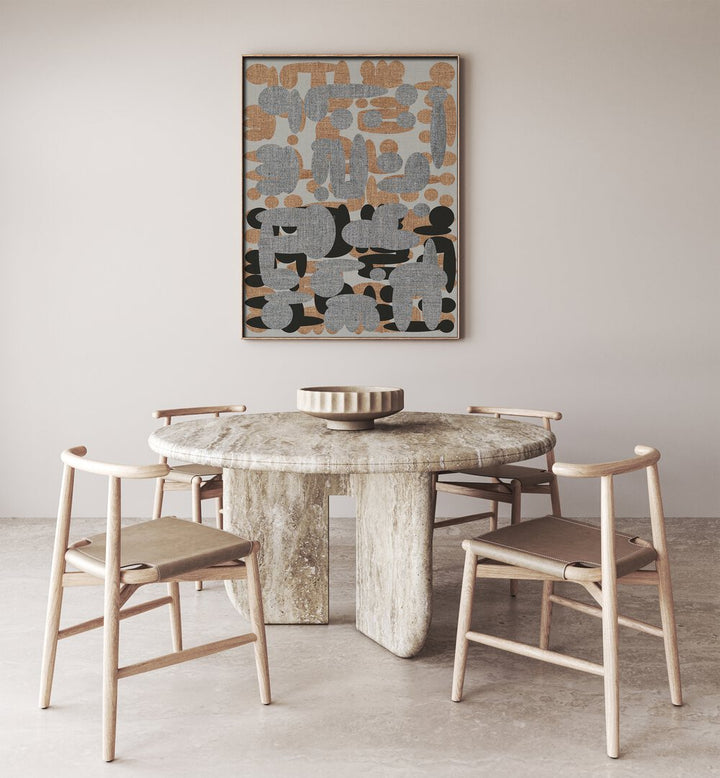 Elevate your space with EBONY SHAPES III, ABSTRACT PAINTINGS, showcasing sophisticated elegance and artistry.