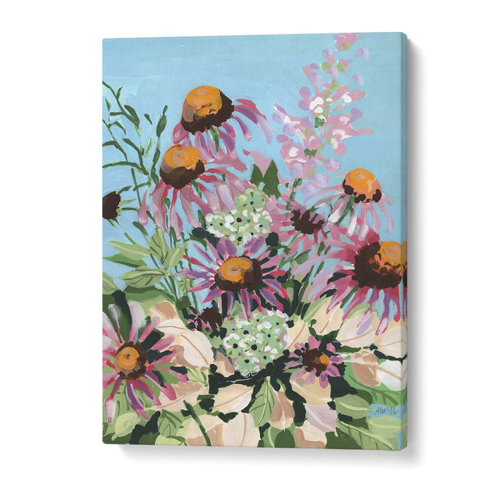 Echinacea Purpurea  By Ania Zwara Botanical Flower Paintings Artwork in Gallery Wrap