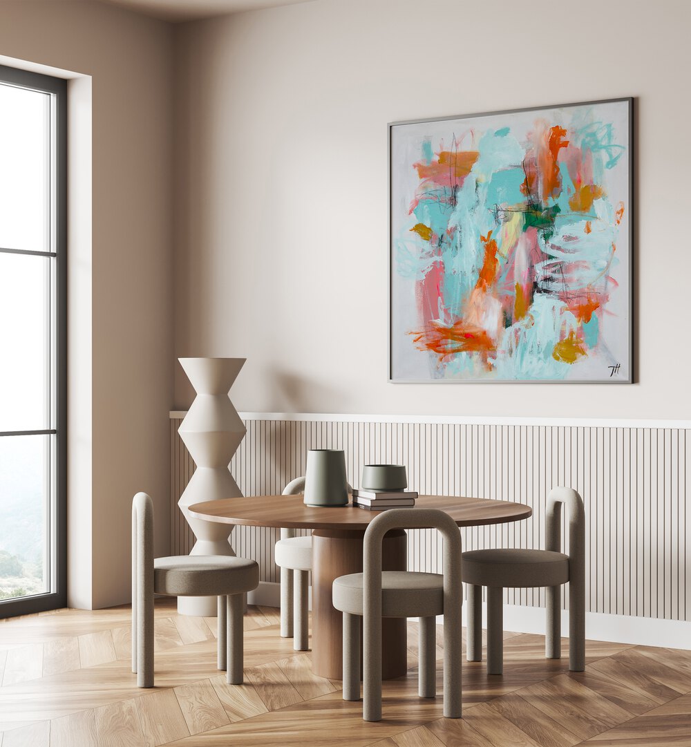 Transform your space with ECHOES OF COLOR, ABSTRACT PAINTINGS featuring vibrant hues and captivating design.