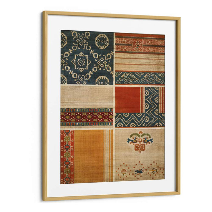 Egyptian Pattern Egyptian Art Artwork in Oak Wood Frame With Mount