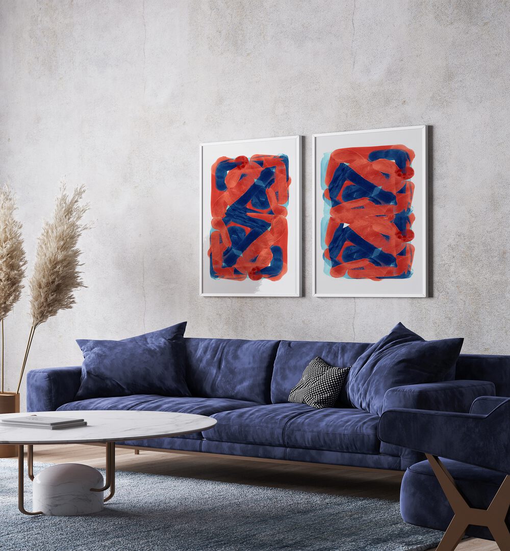 ELECTRIC PULSE SET , SET OF 2 PAINTINGS