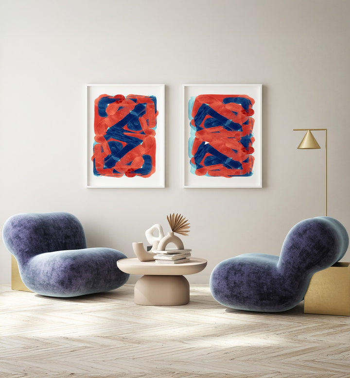 ELECTRIC PULSE SET , SET OF 2 PAINTINGS