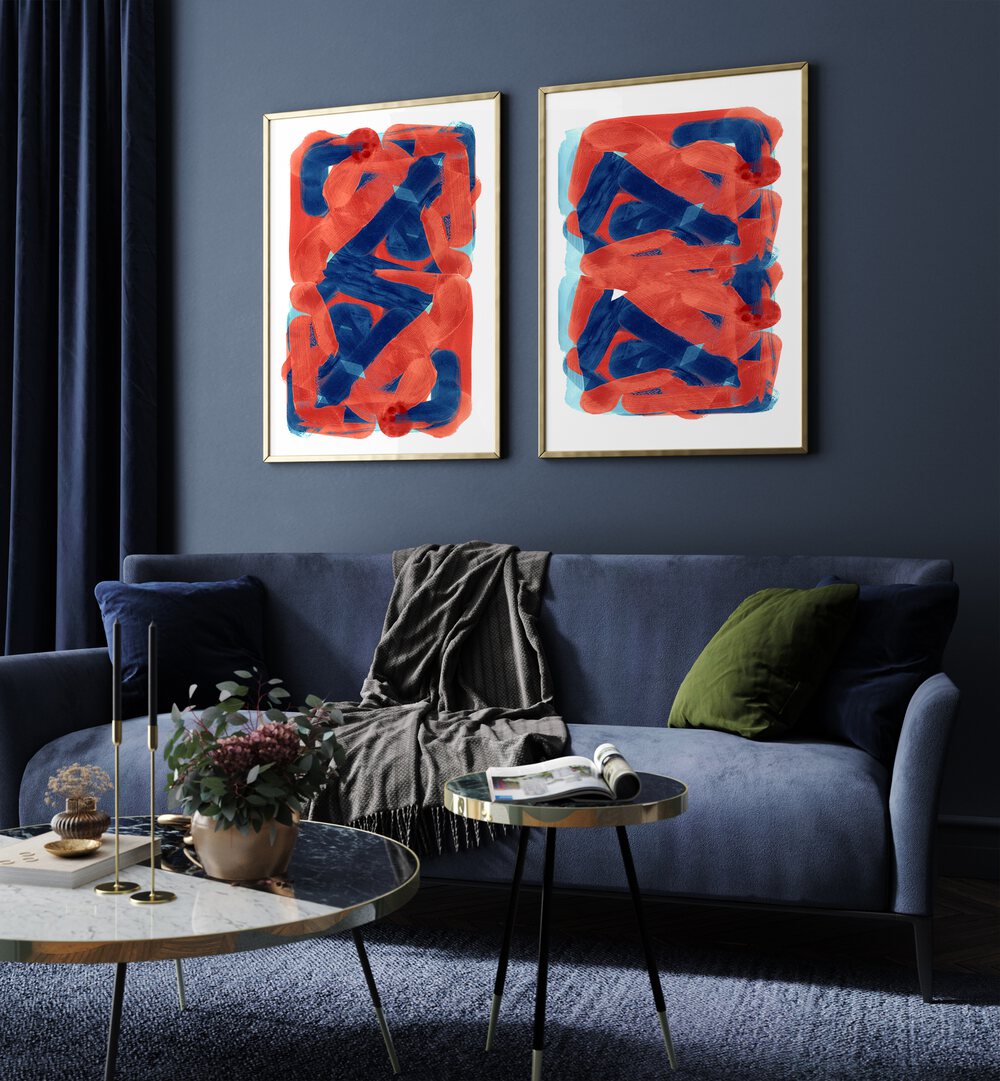 ELECTRIC PULSE SET , SET OF 2 PAINTINGS