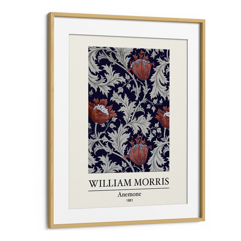 Elegance In Bloom William Morris' Anemone (1881) William Morris's art painting Artwork in Oak Wood Frame With Mount