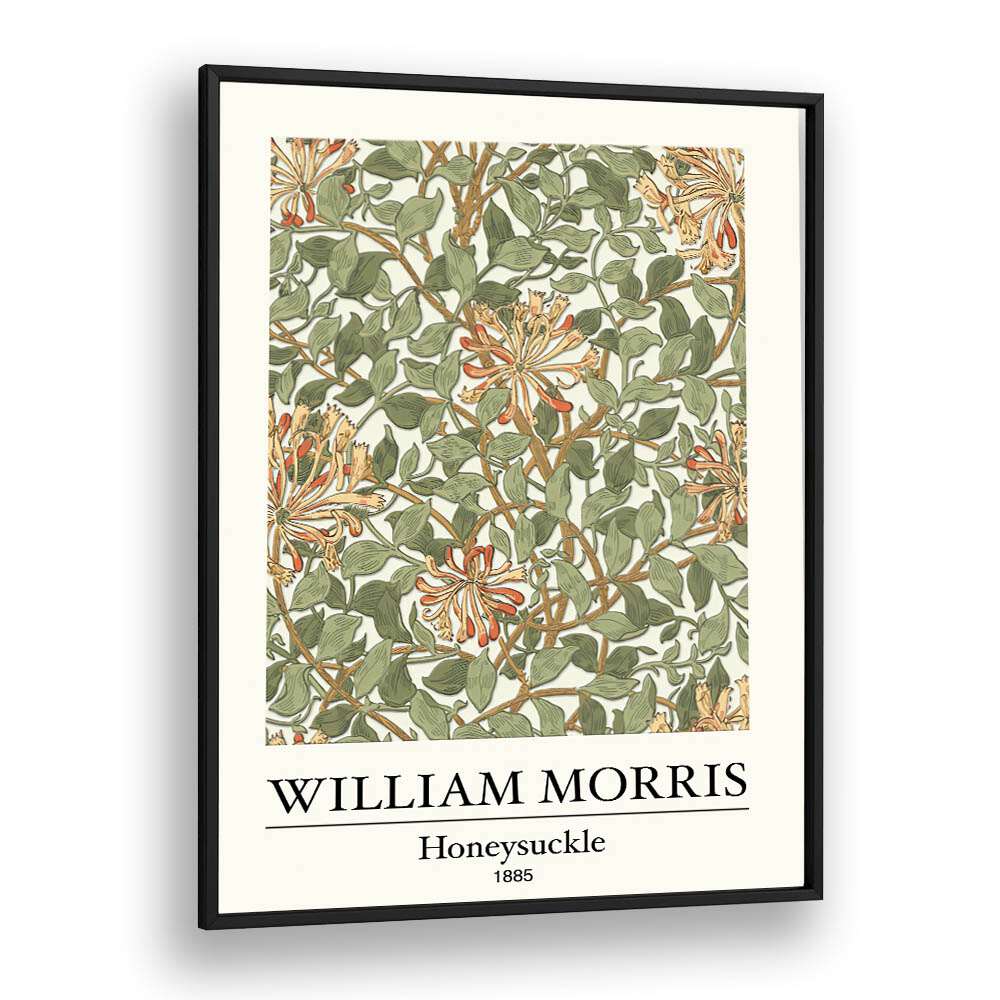 Elegance In Bloom William Morris' Honeysuckle, 1885 William Morris's art painting Artwork in Black Plain Frame