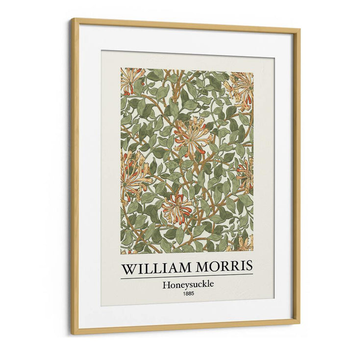 Elegance In Bloom William Morris' Honeysuckle, 1885 William Morris's art painting Artwork in Oak Wood Frame With Mount