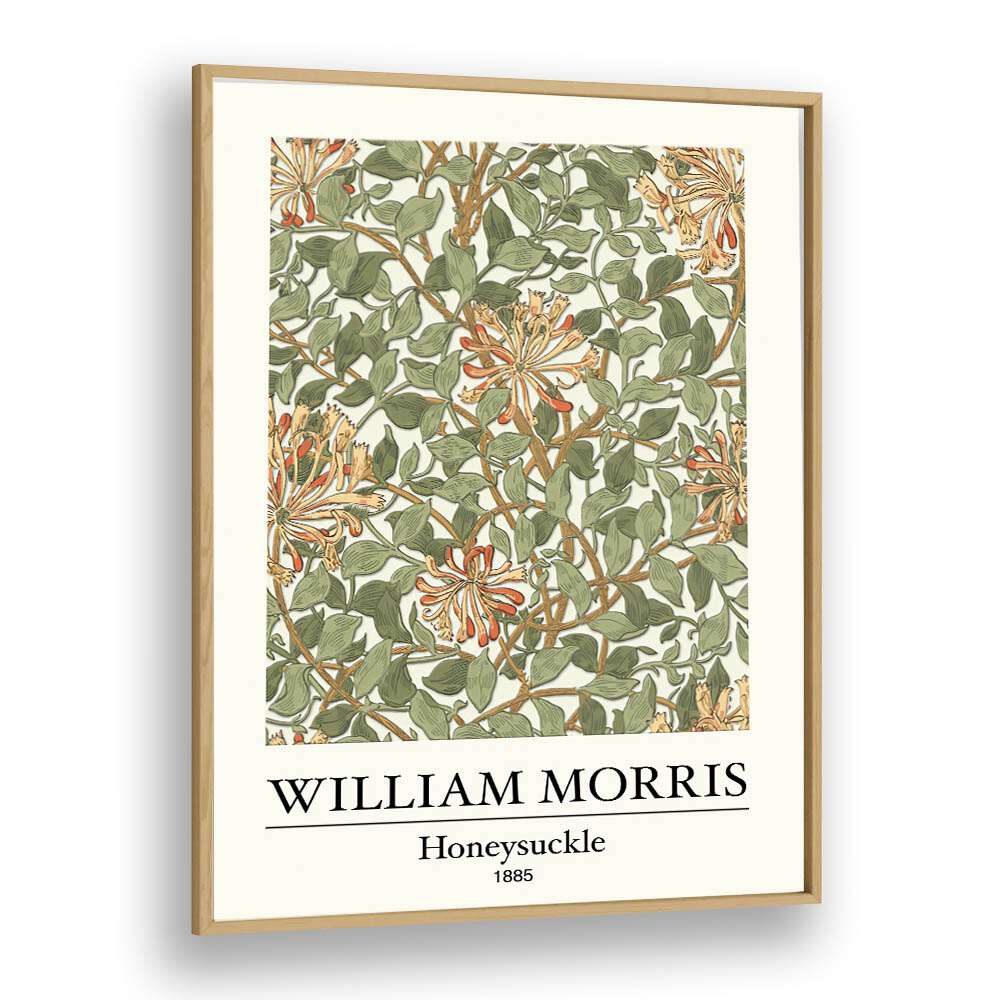 Elegance In Bloom William Morris' Honeysuckle, 1885 William Morris's art painting Artwork in Oak Wood Plain Frame