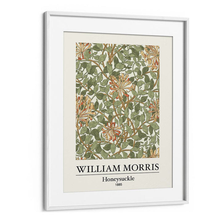 Elegance In Bloom William Morris' Honeysuckle, 1885 William Morris's art painting Artwork in White frame With Mount