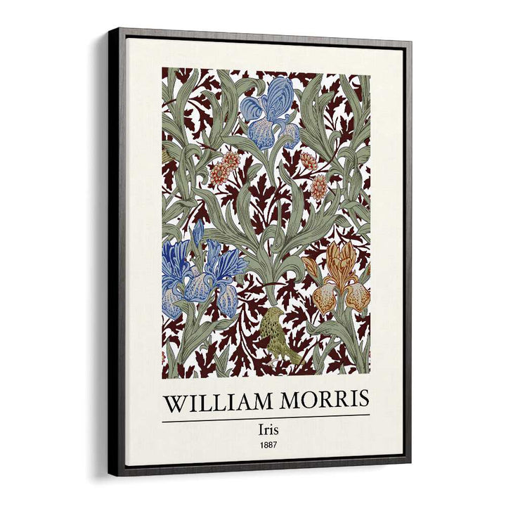 Elegance In Bloom William Morris' 'iris' 1887 William Morris's art painting Artwork in Black Floater Frame