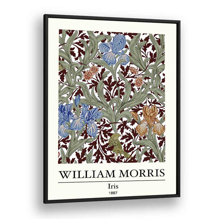 Elegance In Bloom William Morris' 'iris' 1887 William Morris's art painting Artwork in Black Plain Frame