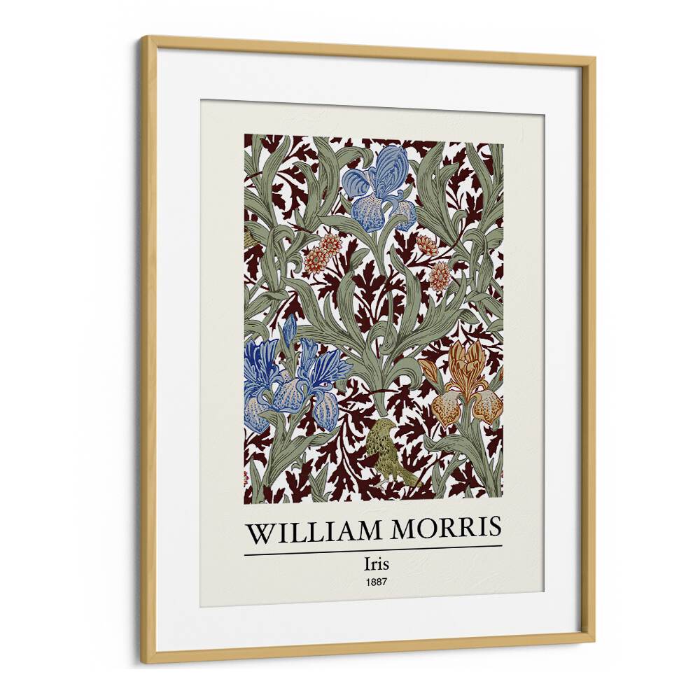 Elegance In Bloom William Morris' 'iris' 1887 William Morris's art painting Artwork in Oak Wood Frame With Mount