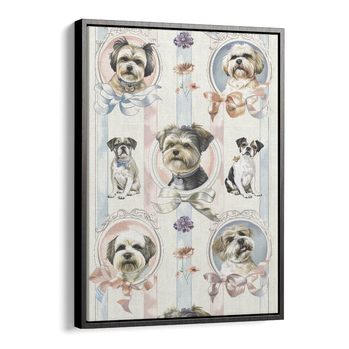 Elegant Canines Kids Art Artwork in Black Floater Frame
